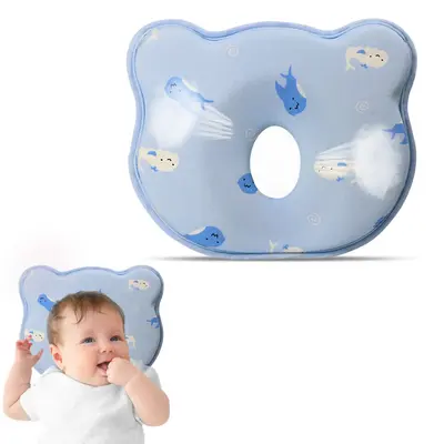 Soft and Breathable Baby Pillow with Memory Foam and Bear Design Breathable Bedding Set Ideal for Infants