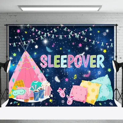 Pillow Starry Sky Dessert Sleepover Party Backdrop - Aperturee