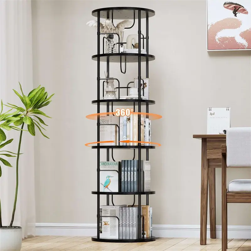Rotating Bookshelf ¨C Black ¨C 5 Tier