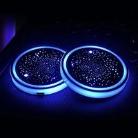 LED Coaster, Rechargeable Color Changing Car Coaster, Non-Slip Atmosphere Light Car Coaster, Essential Gift for Festival, C...