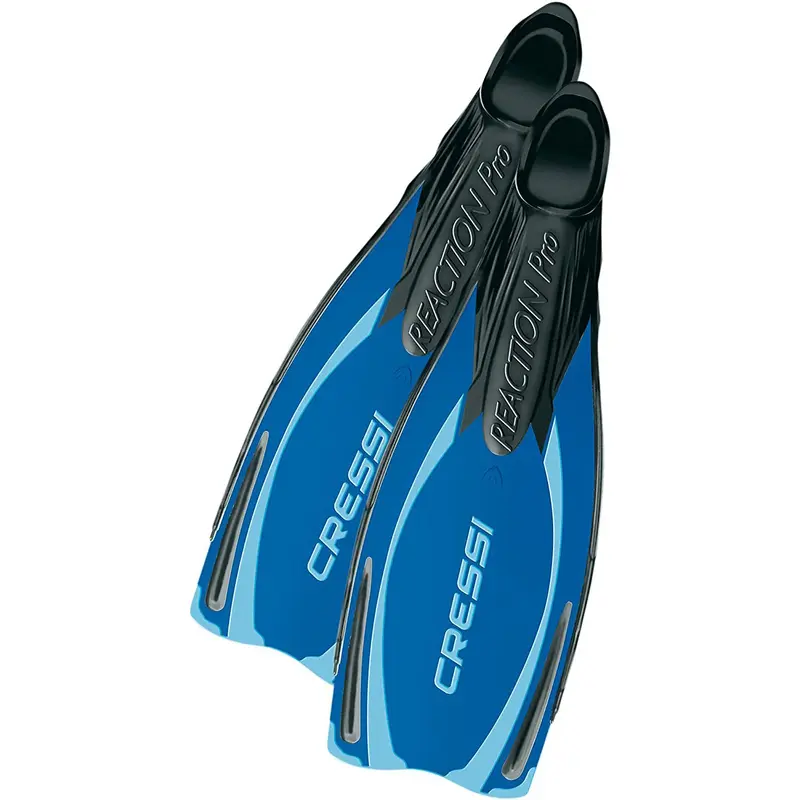 Used Cressi Reaction Pro Full Foot Fins - Blue - 5 / 5.5 - 38/39