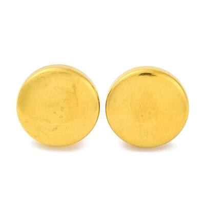 Ion Plating(IP) 304 Stainless Steel Flat Round Stud Earrings