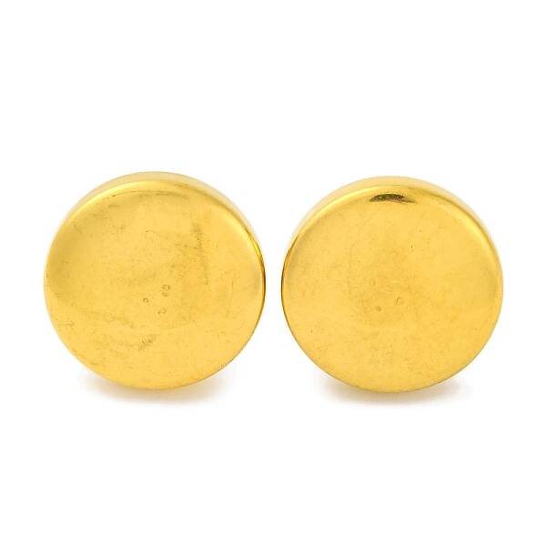 Ion Plating(IP) 304 Stainless Steel Flat Round Stud Earrings