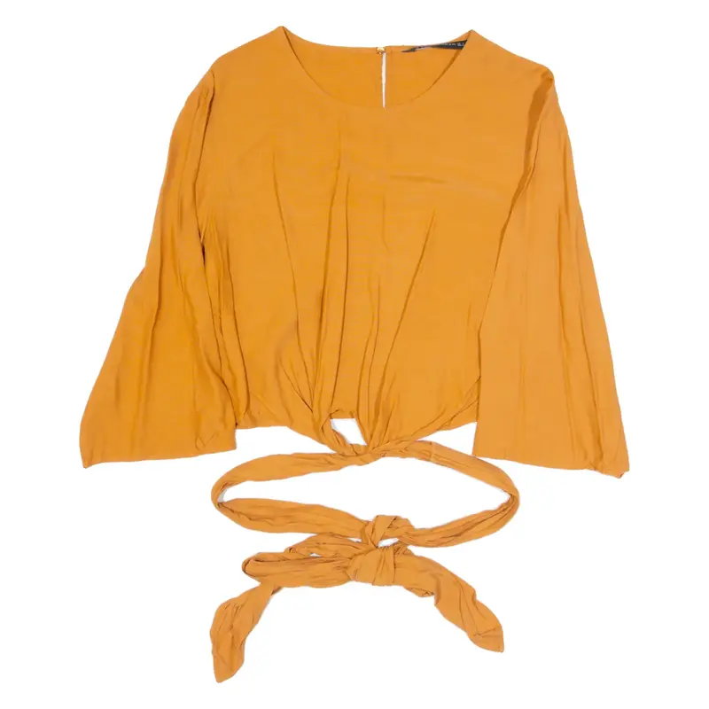 ZARA WOMAN Womens Top Orange Long Sleeve S