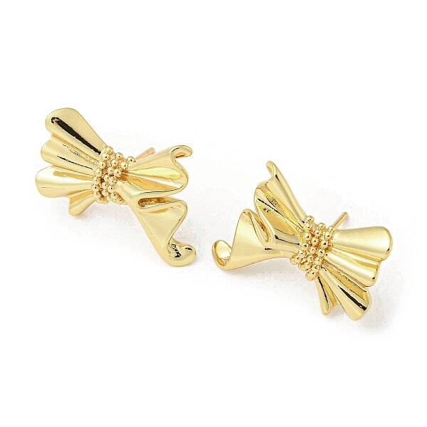 Bowknot Rack Plating Brass Stud Earrings