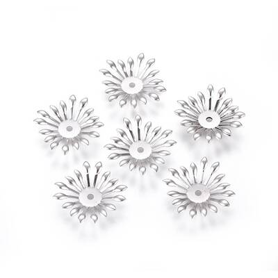 Non-Tarnish Multi-Petal 316 Surgical Stainless Steel Bead Caps