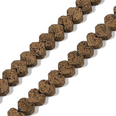 Electroplated Natural Lava Rock Beads Strands