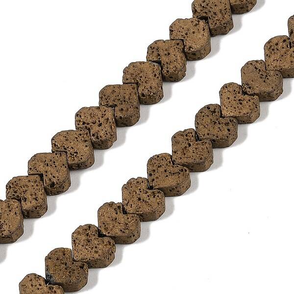 Electroplated Natural Lava Rock Beads Strands
