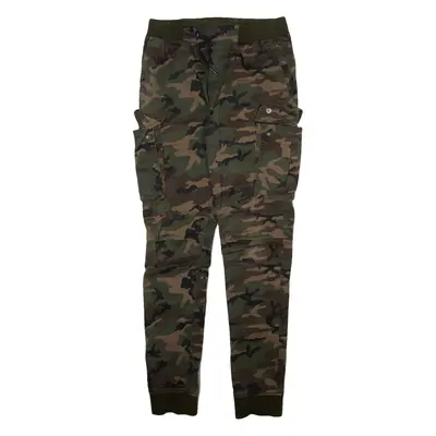 H&M Camo Cargo Jogger Style Mens Trousers Green Regular Tapered W28 L31