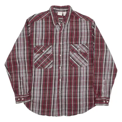LAKE N TRAIL Flannel Shirt Red Check Long Sleeve Mens L