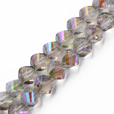 Electroplate Transparent Glass Beads Strands