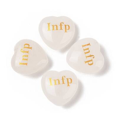 Natural Quartz Crystal Heart Engraving MBTI Figurines Statues for Home Office Desk Decorations