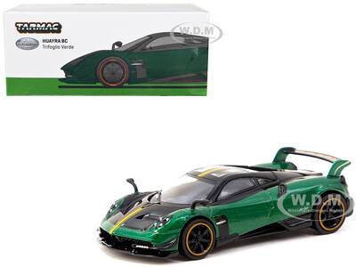 Pagani Huayra BC Trifoglio Verde Green Metallic and Black with Yellow Stripes \