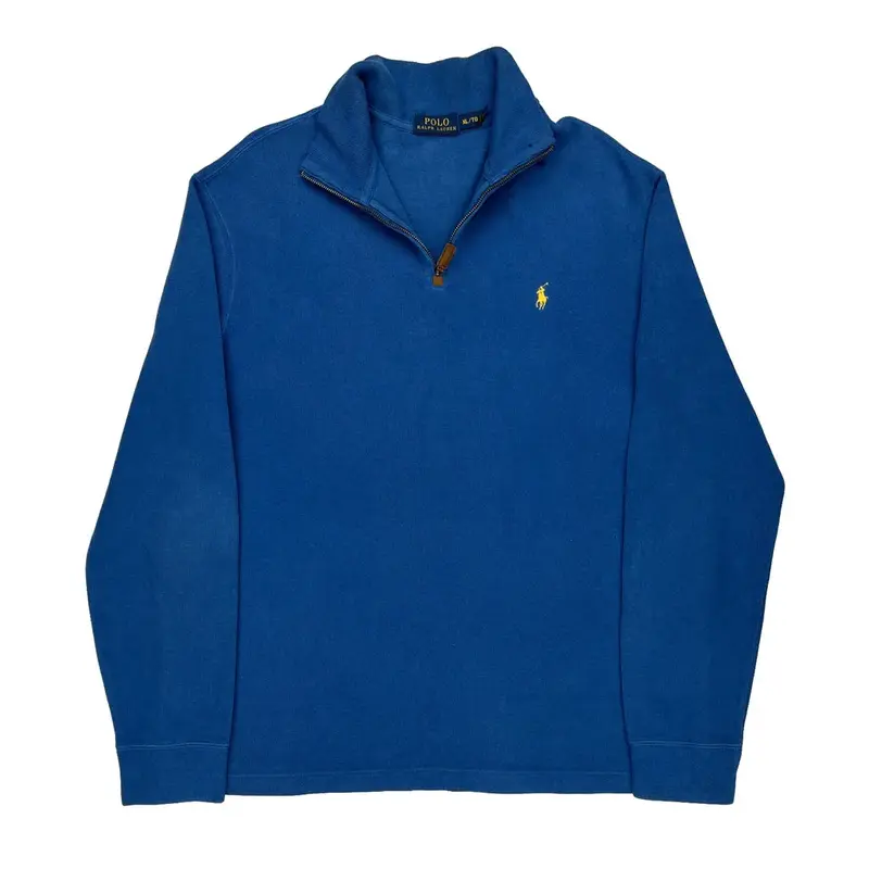 Ralph Lauren 1/4 Zip - XL Blue Cotton
