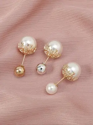 Faux Pearl Decorated Hijab Pin, Elegant Hijab Brooch for Women & Girls, Fashion Accessories for Daily Wear, Trendy All-match ...