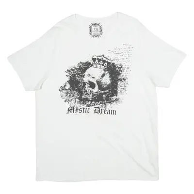 OWK Skull Print Mens T-Shirt White 2XL
