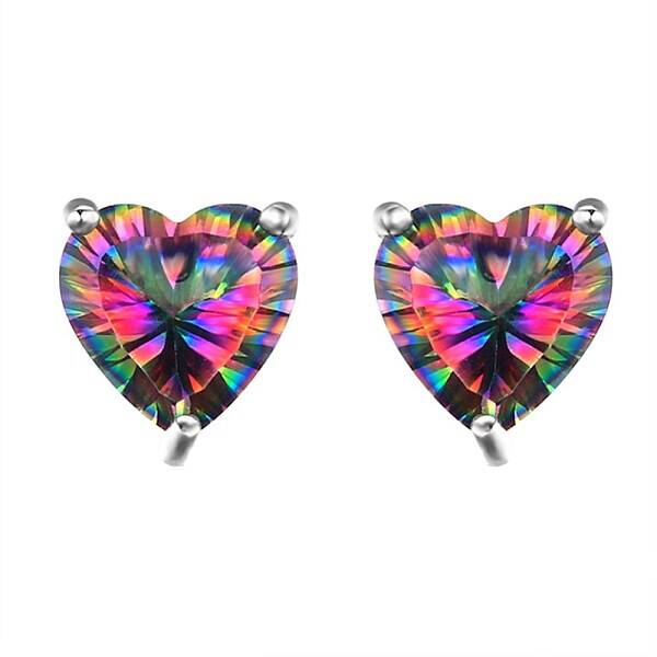 Brass Rhinestone Stud Earrings