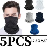5PCS Neck Gaiter Bandana Face Mask: Cooling Gator Mask Breathable Face Cover Ski Neck Scarf Protection From Dust Sun for Men ...