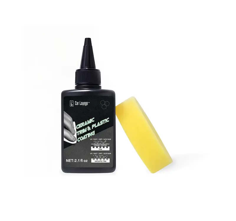 Car Lounge Ceramic Trim & Plastic Coating | Restore Faded Plastics Vinyl & Rubber | Long-Lasting Protection - Foam Applicator...