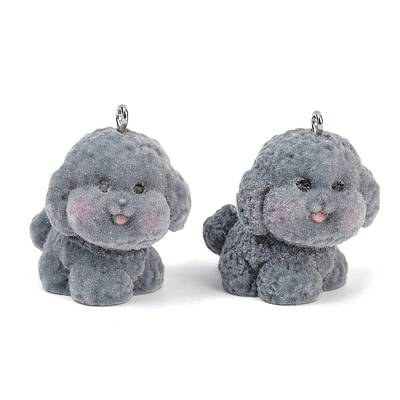 Flocky Resin Pendants