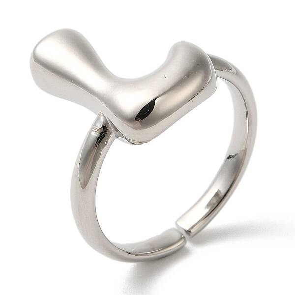 Initials Brass Open Cuff Ring for Women