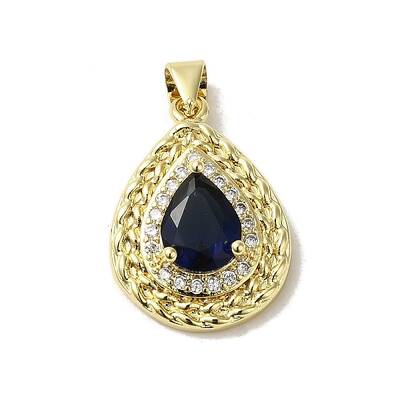 Brass Micro Pave Cubic Zirconia Pendants