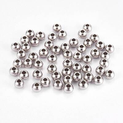 Tarnish Resistant 304 Stainless Steel Smooth Round Spacer Beads