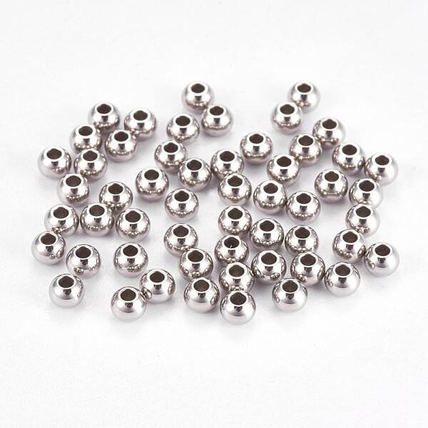 Tarnish Resistant 304 Stainless Steel Smooth Round Spacer Beads