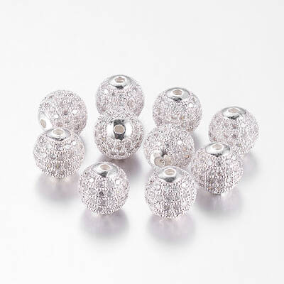 Brass Cubic Zirconia Beads