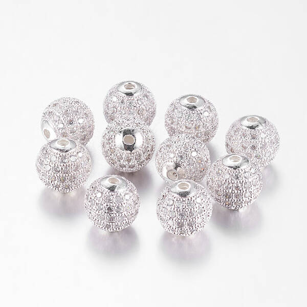 Brass Cubic Zirconia Beads