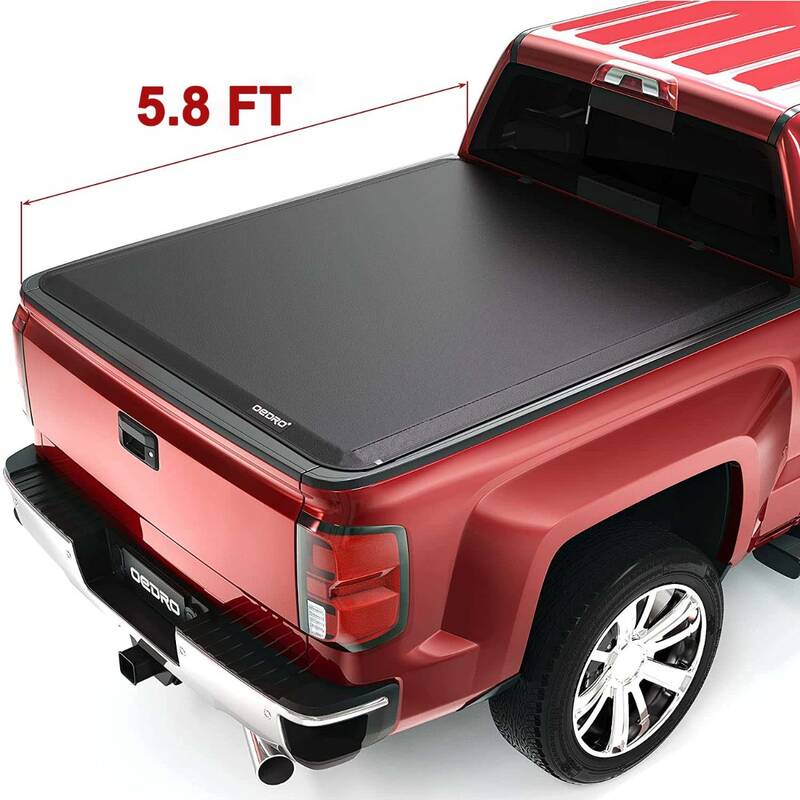 OEDRO 5.8ft Soft Roll up Truck Bed Tonneau Cover for 2014-2018 Chevy Silverado/GMC Sierra 1500