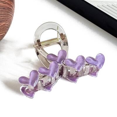Heart Acrylic Claw Hair Clips
