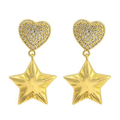 Rack Plating Brass Micro Pave Clear Cubic Zirconia Stud Earrings