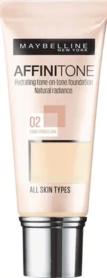 Maybelline Affinitone Hydrating Tone-One-Tone Foundation - Smoothing makeup with HD pigments 30 ml 02 light porcelain