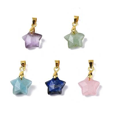 Faceted Natural Mixed Gemstone Charms