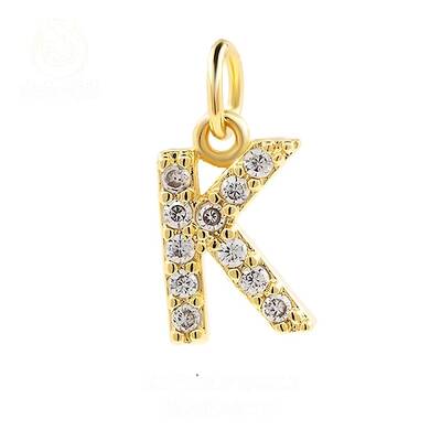 Brass Cubic Zirconia Pendants with Jump Rings