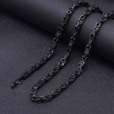 Stainless Steel Byzantine Chain Necklaces for Men