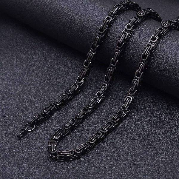 Stainless Steel Byzantine Chain Necklaces for Men