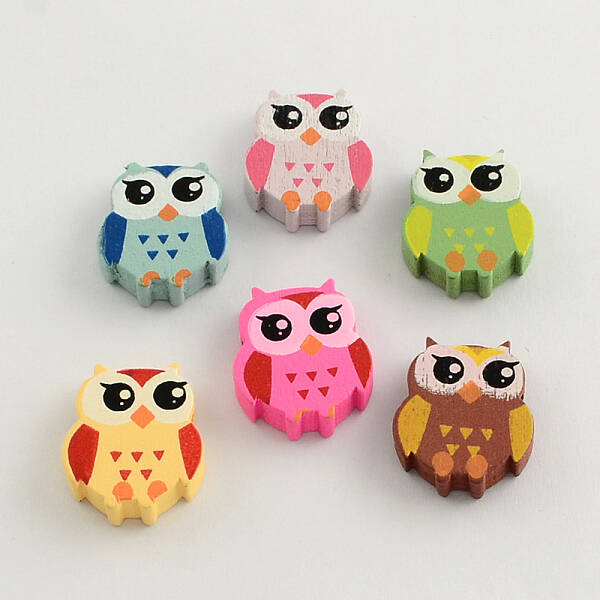 Dyed Natural Wood Beads