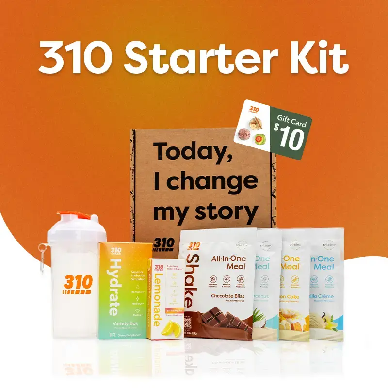 310 Nutrition Starter Kit: Plant-Based Sugar-Free Meal Replacement (Protein) Shakes & Electrolyte Hydration Packets