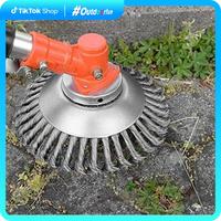 150mm / 6 Inch Steel Wire Trimmer Head Round Steel Brush Grass Brush Cutter String Trimmer Replacement, 1 Count Multi-Purpose...