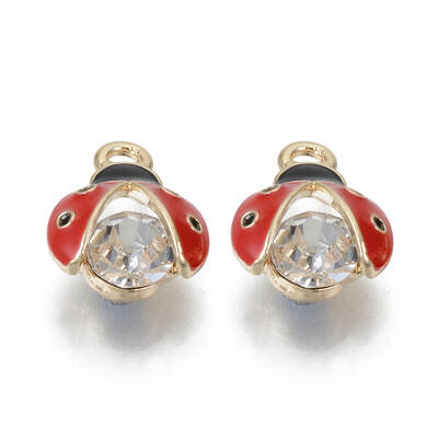 Alloy Rhinestones Enamel Pendants