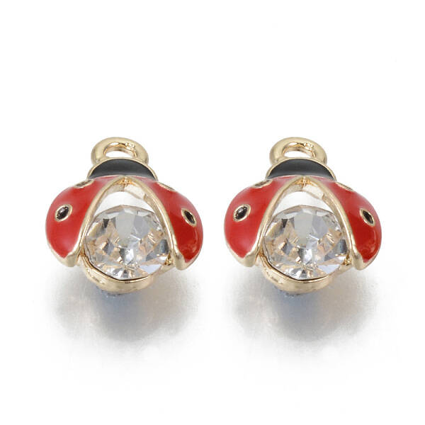 Alloy Rhinestones Enamel Pendants