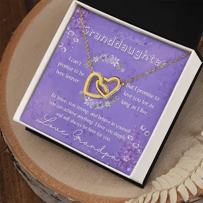 Granddaughter's Eternal Bond - Interlocking Hearts Necklace