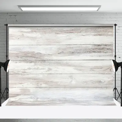Vintage White Grey Wood Grain Photo Booth Backdrop