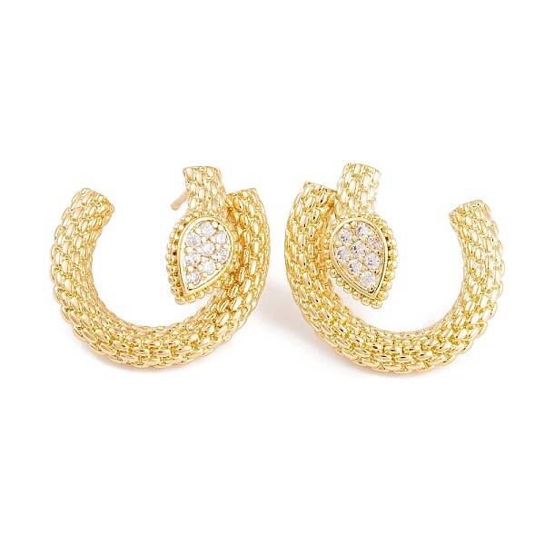 Rack Plating Brass Cubic Zirconia Stud Earrings