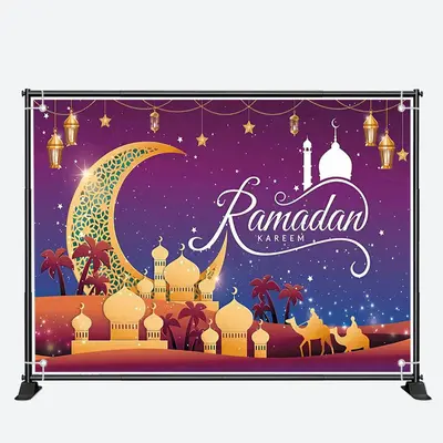 Romantic Stars Night Moon Palace Ramadan Backdrop - Aperturee