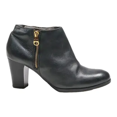 TAMARIS Block Heels Black Leather Womens UK 4