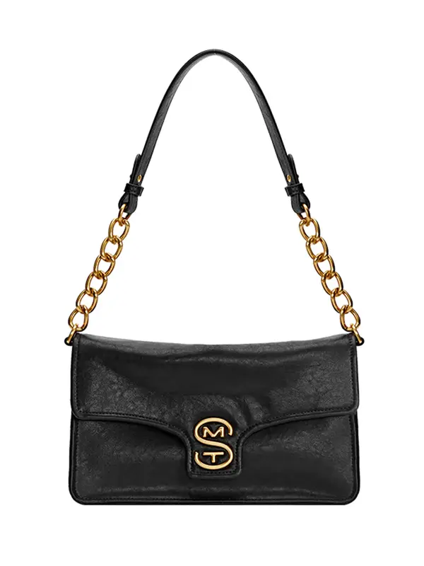 Smting Leather Flap Shoulder Bag