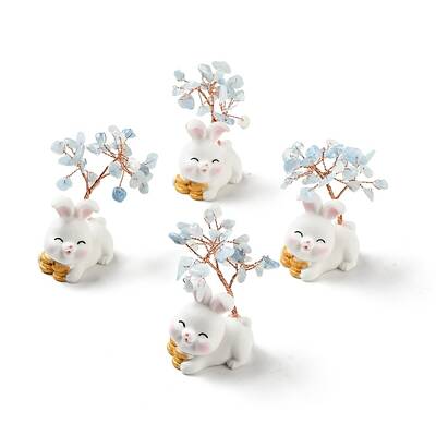 Natural Aquamarine Tree Display Decorations